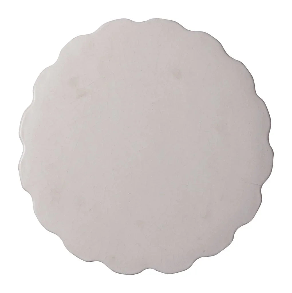 Scallop Ceramic Patio Armless Stool