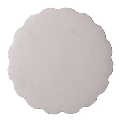 Scallop Ceramic Patio Armless Stool