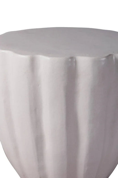 Scallop Ceramic Patio Armless Stool