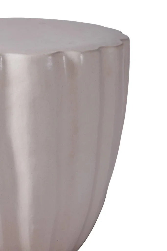 Scallop Ceramic Patio Armless Stool