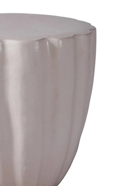 Scallop Ceramic Patio Armless Stool
