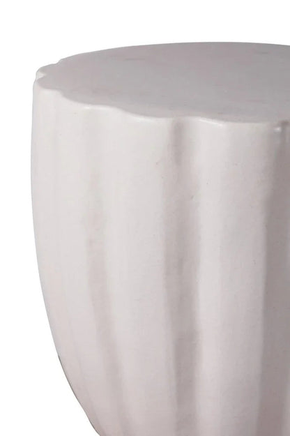 Scallop Ceramic Patio Armless Stool