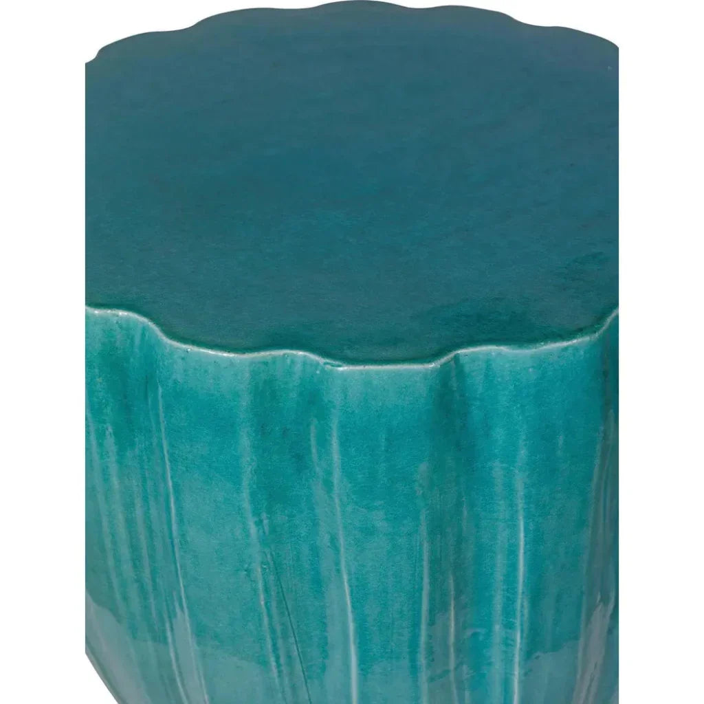 Scallop Stool - Aquamarine Outdoor Stool