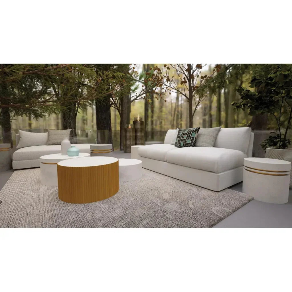 Scallop Zanzibar White Outdoor Coffee Table