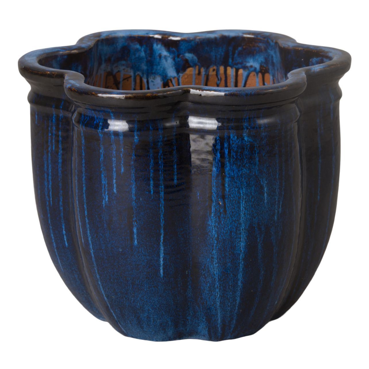 Scalloped Ceramic Outdoor Planter