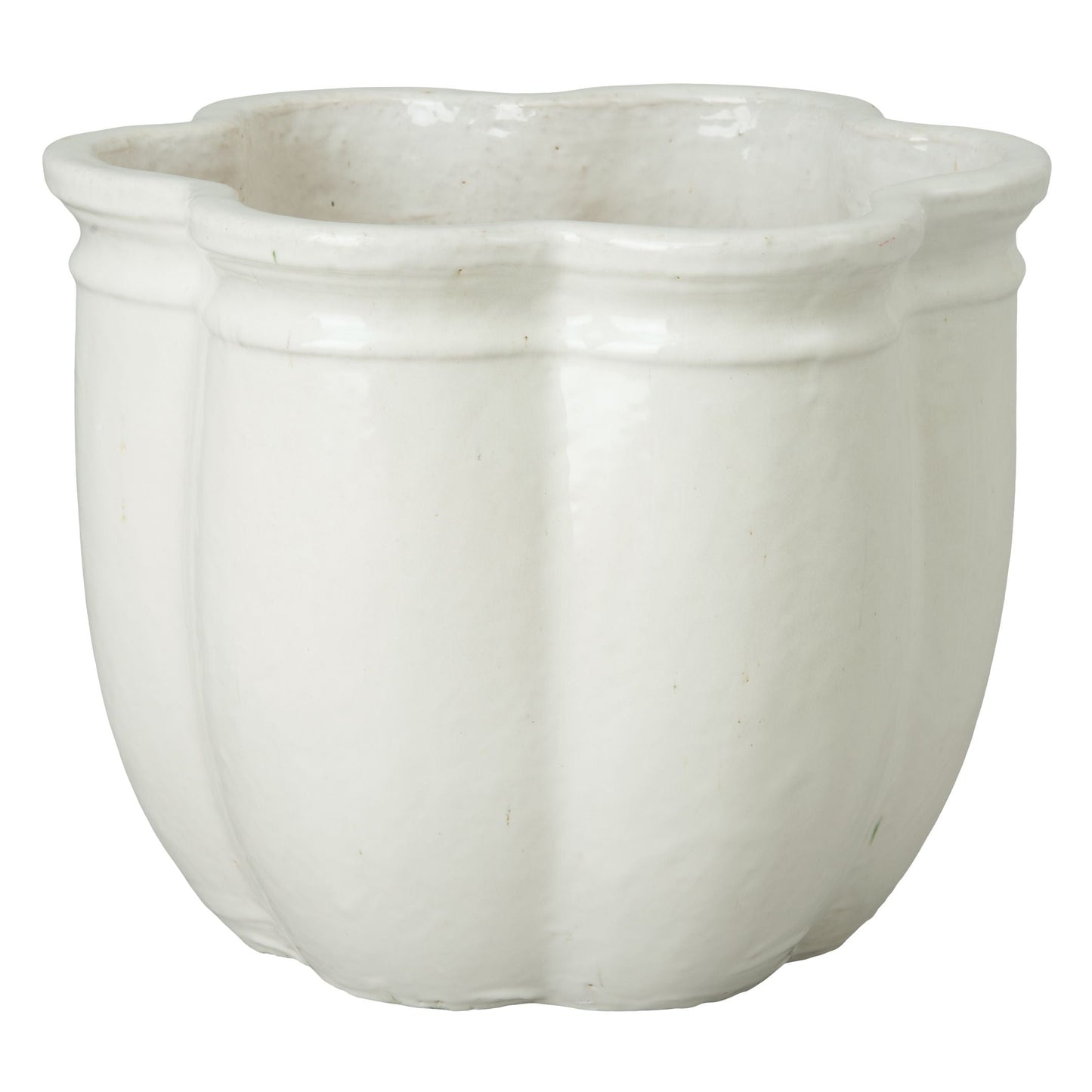 Scalloped Ceramic Outdoor Planter