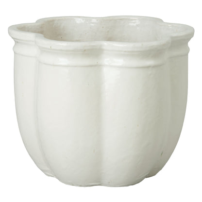 Scalloped Ceramic Outdoor Planter