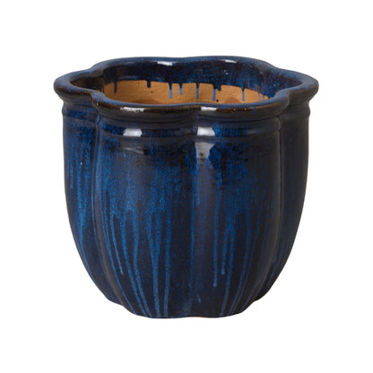 Scalloped Ceramic Outdoor Planter