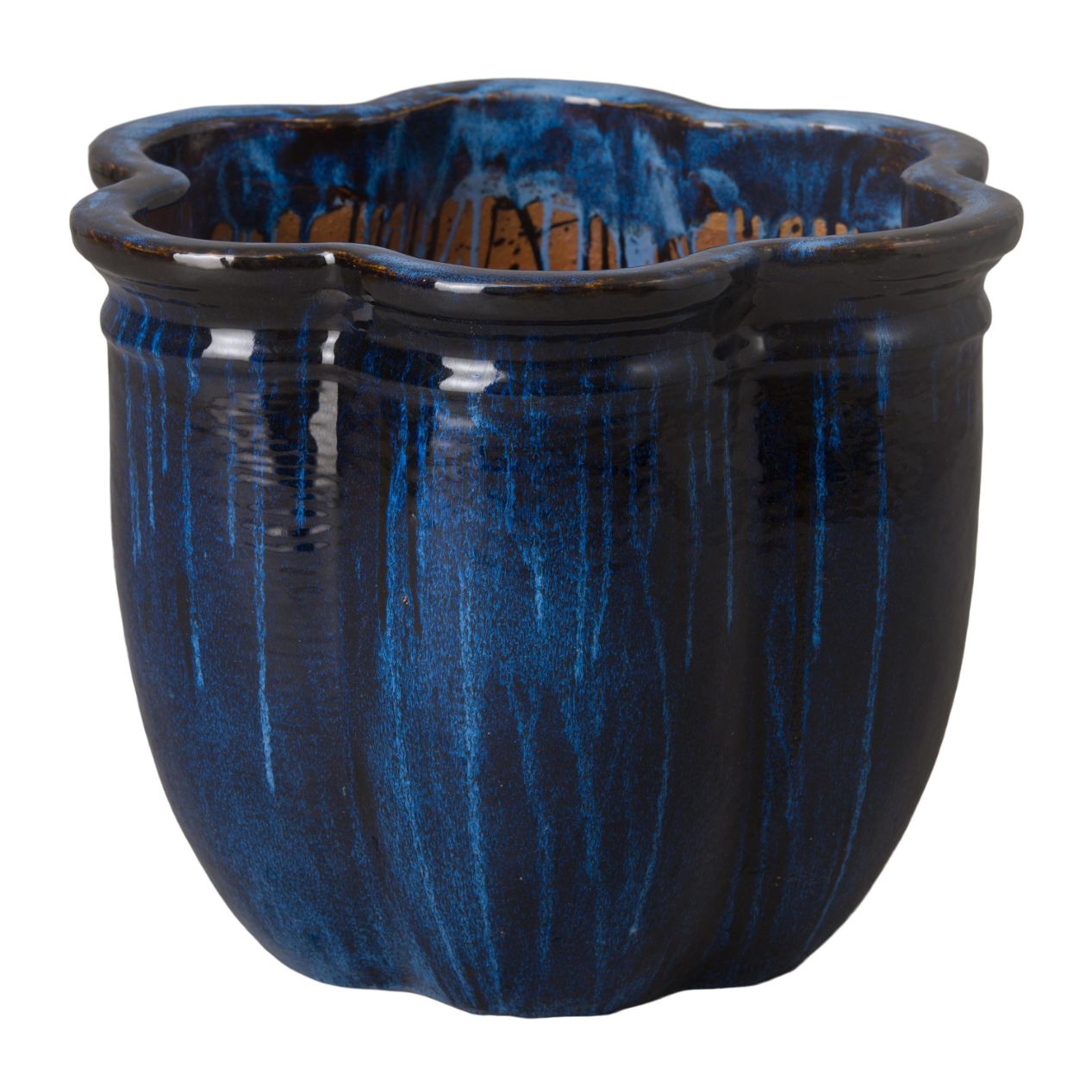 Scalloped Ceramic Outdoor Planter