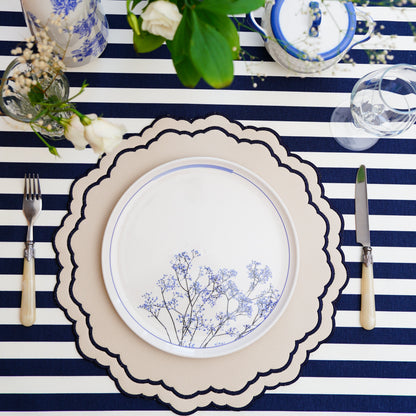 SCARLET WHITE & NAVY BLUE FAUX LEATHER PLACEMAT (Set Of 4)