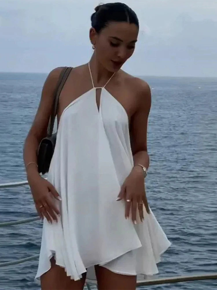 Sexy Party Off Shoulder Dresses Women's Elegant Sleeveless Hollow Out Beach Dress Backless High Street Lady Vestidos 2025 Summer