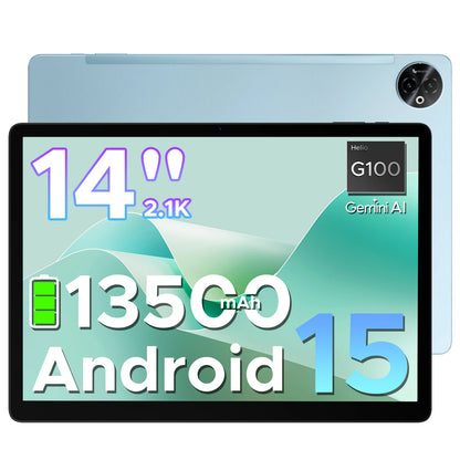 Doogee Tab E3 Max 2 in 1 Tablet Pc 14" 2.1K Display Android 15 32Gb (8+24) 256Gb 13500Mah Battery Qual Speaker Helio G100 Tablet