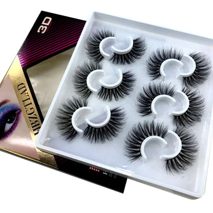 New 6 pairs 10-25mm fake Eyelashes 100% Mink Eyelashes Mink Lashes Natural Dramatic Volume Eyelashes Extension False Eyelashes