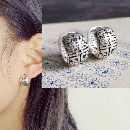 VENTFILLE 925 Sterling Silver Liquid Lava Texture Pearl Earring for Women Design Retro Versatile Jewelry Gift Dropshipping