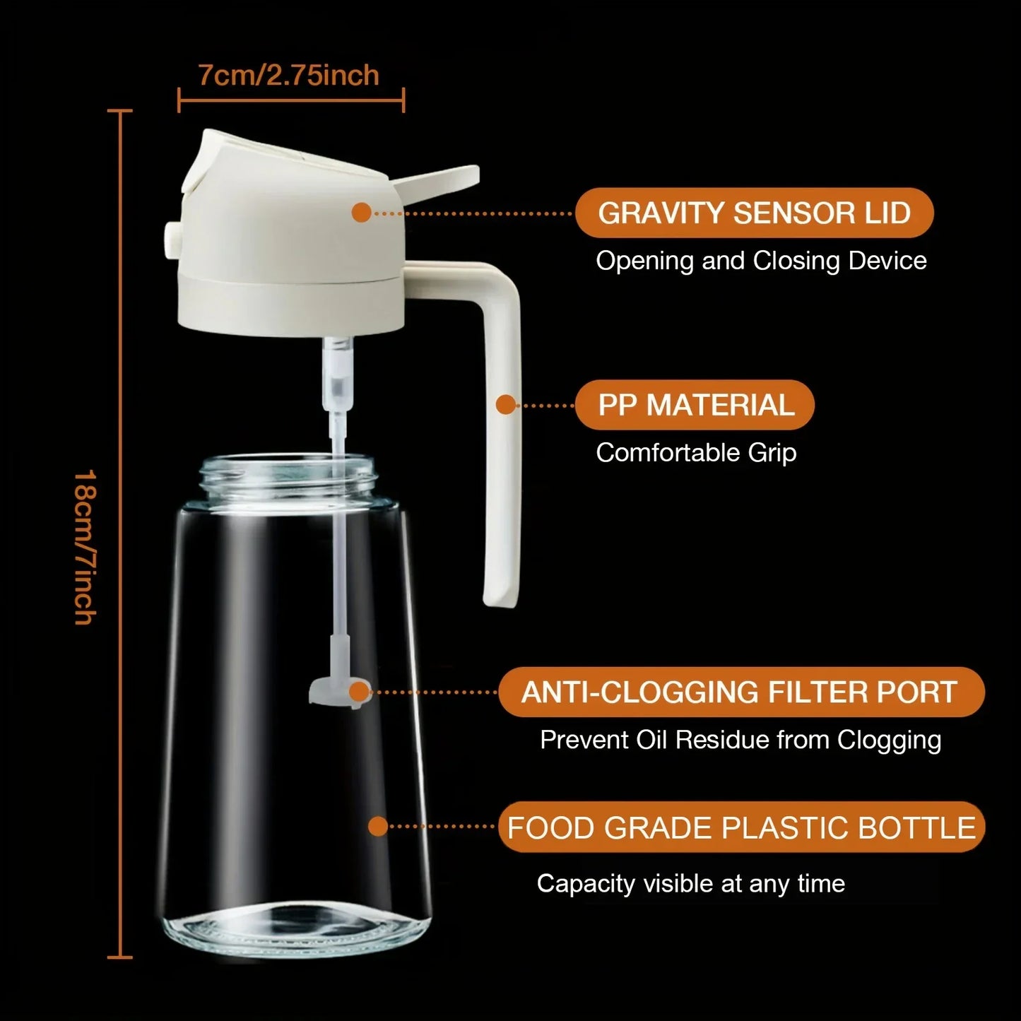 Oil Cruet Kitchen Olive Oil Spray Dual Purpose Kitchen Oil Spray Can Leakproof  Spray Bottle Kitchen Household