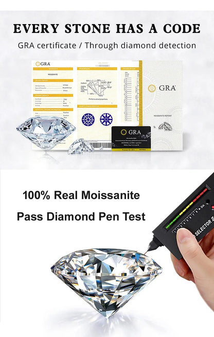 BXINY GRA Certified Full Moissanite Earrings 100% S925 Silver 18K Gold Plated Round Ear Studs for Women Men Hiphop Gifts Jewelry