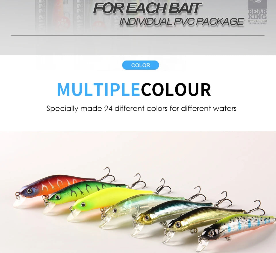 BEARKING 80mm 8.5g Professional Quality Magnet Weight Fishing Lures Minnow Crank Hot Model Artificial Bait Tackle