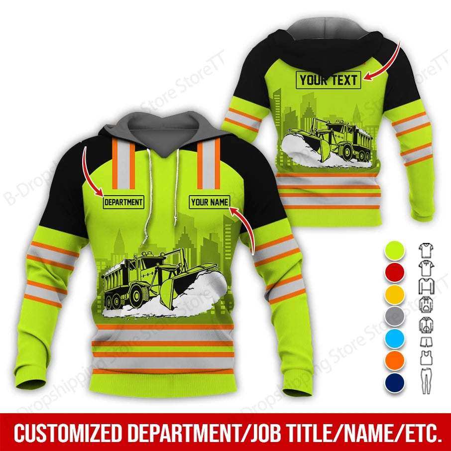 New Excavator Hoodie Sweatshirt Excavator Truck 3d Print Hoodie Men Women Fashion Oversized Tracksuit Working Clothes Operator