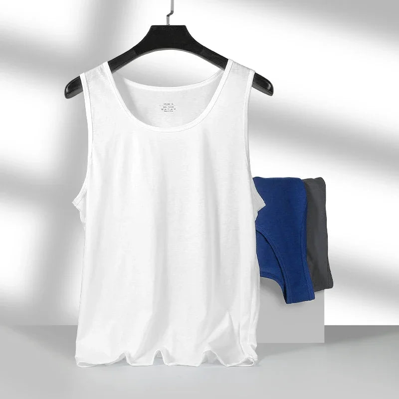 Men's pure cotton vest breathable slim youth sports foundation hurdle I loose summer thin halter undershirt