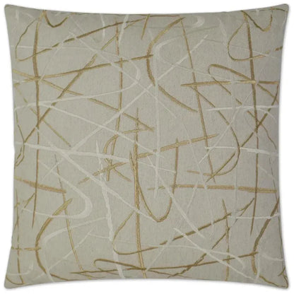 Scribble Gold Throw Pillow With Insert