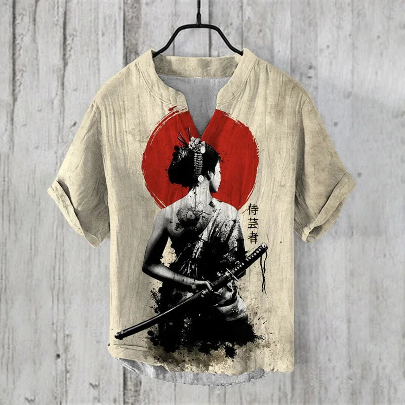 2025 New Hawaiian Fashion Short Sleeve Shirt 3D Printed Bamboo Linen Casual Loose Pullover Button Men's Shirt S-5XL