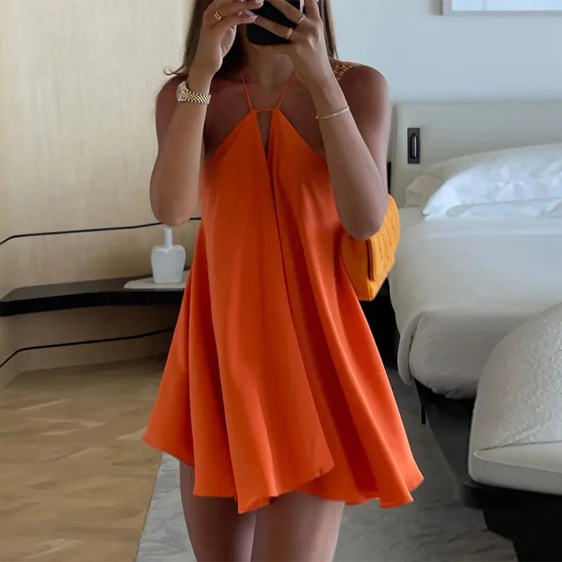 Sexy Party Off Shoulder Dresses Women's Elegant Sleeveless Hollow Out Beach Dress Backless High Street Lady Vestidos 2025 Summer
