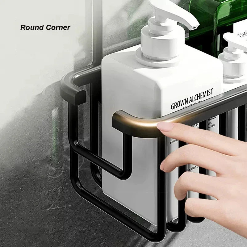 Bathroom Convenient Toilet Shower Rack No Drilling Removable Rust Prevention For Shower Organizer Storage Bathroom Shelves