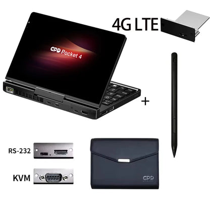 New GPD Pocket 4 2025 Mini Laptop PC 8 Inch AI 9 HX 370 8840U 16/32/64GB RAM 1/2TB NVME SSD 2K 144HZ Full-featured Handheld WIFI