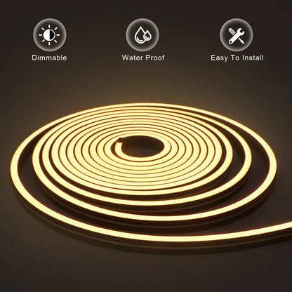 24V High Power Black Neon LED Strip Light 120leds/M Silica Gel Tube LED Lights Tape Bedroom Wall Kitchen Cabinet Backlighting