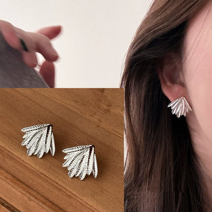 VENTFILLE 925 Sterling Silver Liquid Lava Texture Pearl Earring for Women Design Retro Versatile Jewelry Gift Dropshipping