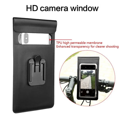 Bicycle Motorcycle Holder Waterproof TPU Touch Screen Cell Phone Rental Handle Installation for 6.5 inch Smartphone Bike Mount