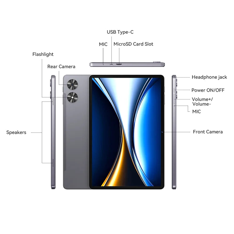 SVITOO P11 Tablet Android 15 2025 11 Inch Unisoc T606 16GB RAM 128GB ROM 8000mAh Battery Widevine L1 Optional With Case Keyboard