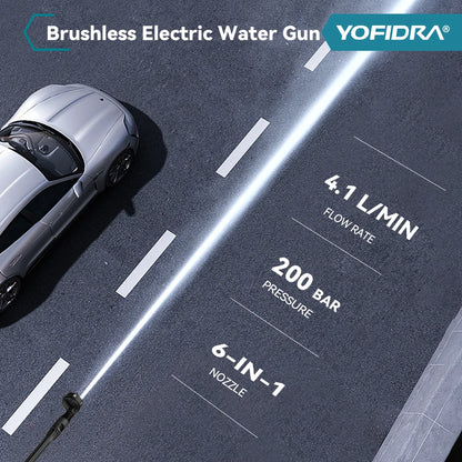 YOFIDRA 200Bar Brushless High Pressure Washer Gun Electric Car Washer Garden Watering Gun Cleaning Tools for Makita Battery Pins