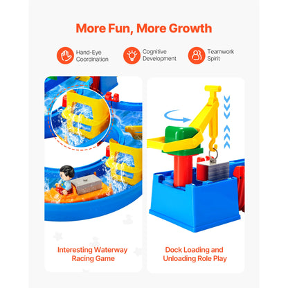 SucceBuy Water Play Table Children's Outdoor Beach Toy with 39PCS Accessories Summer Water Park Playset for Kids Activity