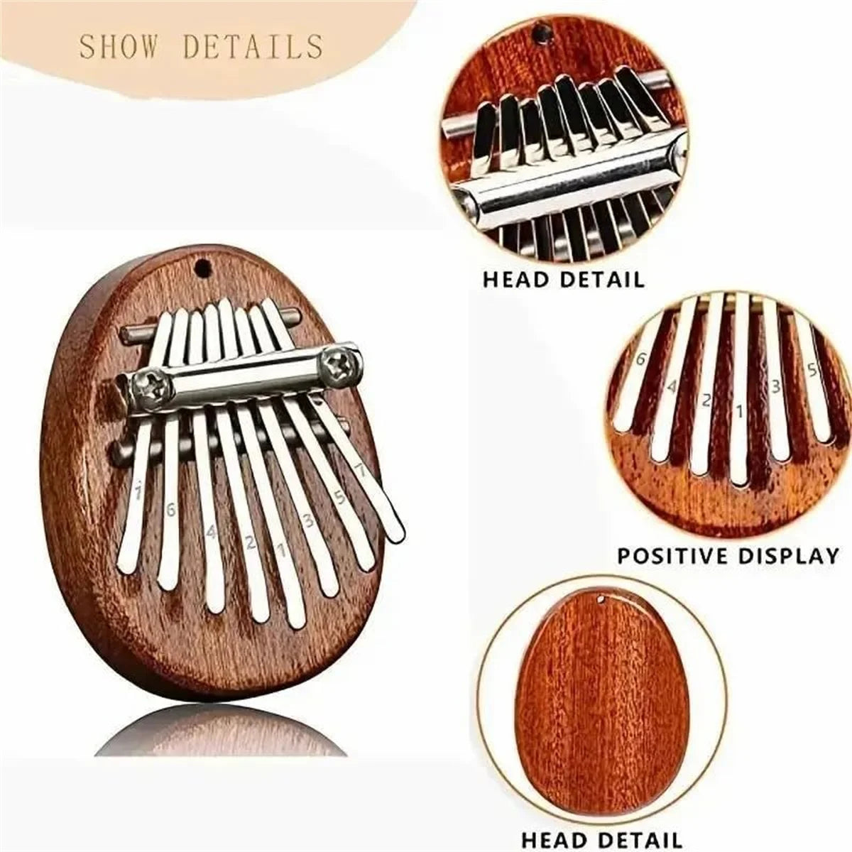 Mini Kalimba 8 Key Thumb Piano Water Drop Style - Portable Cute Musical Instrument for Kids & Adults - Perfect Exquisite Gift