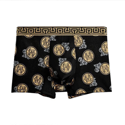 4pcs/set Men's Underwear New Style Boxer Shorts Comfortable Breathable Print Men Underpant Sexy Boys Thin Flat Corner Panties