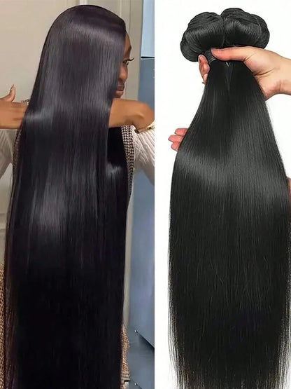 26 28 30 32 Inch 15A Human Hair Bundles Straight Bundles Human Hair Unprocessed Brazilian Virgin Hair Straight 3/4 Bundles Unit