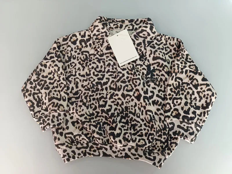 High quality Children's 25 Autumn Winter  Boys and Girls Leopard print Sweatshirt Top For boys and girls