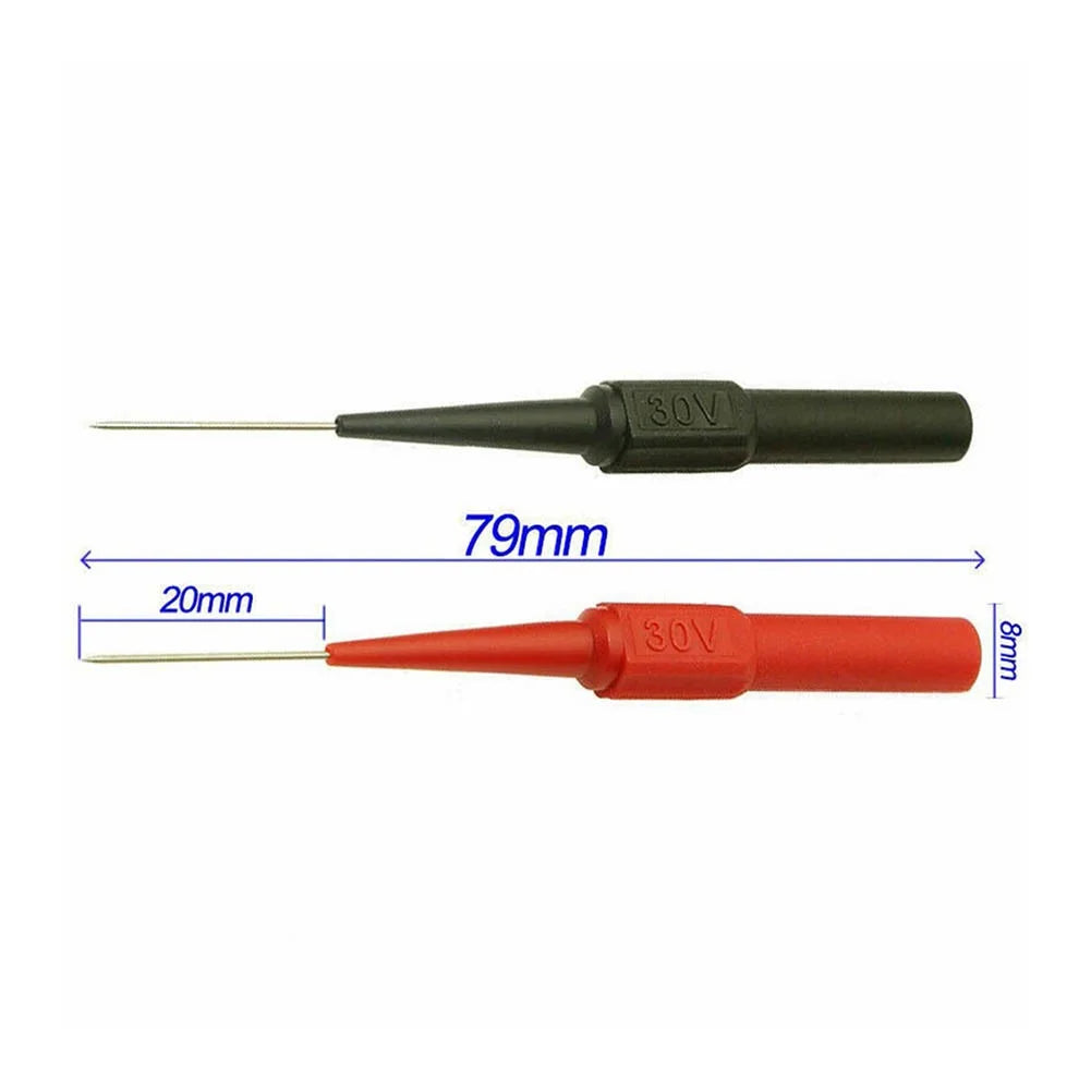 10pcs Insulation Piercing Needle Sensitive Non-destructive Multimeter Test Probes Accurate Acupuncture Car Tool for Banana Plug