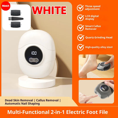 SoftAura 2-in-1 Electric Nail Clipper Foot Grinder Polishing Tool for Adults Kids Nail Grooming Pedicure Home Care Kit