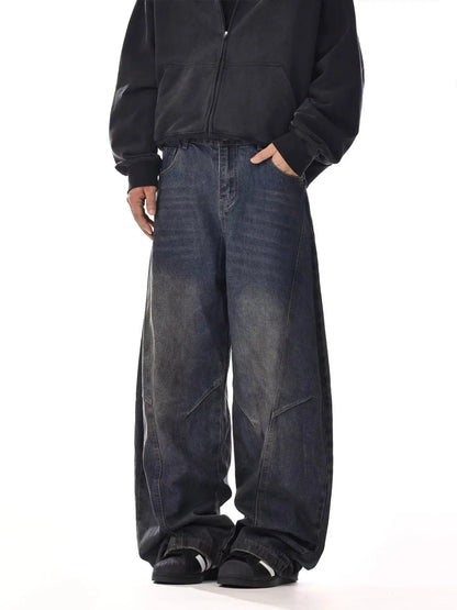 Men's Baggy Jeans Unisex Y2K Trendy Casual Wide Leg Denim Pants High Street Oversize Trousers American Style Streetwear Fashion