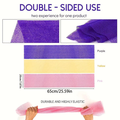 Long Nylon Scrub Towel Exfoliating Mesh African Net Bath Sponge Washcloth for Back Shower Skin Care Towel Exfoliating Body Scrub