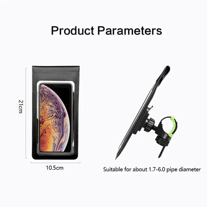 Bicycle Motorcycle Holder Waterproof TPU Touch Screen Cell Phone Rental Handle Installation for 6.5 inch Smartphone Bike Mount