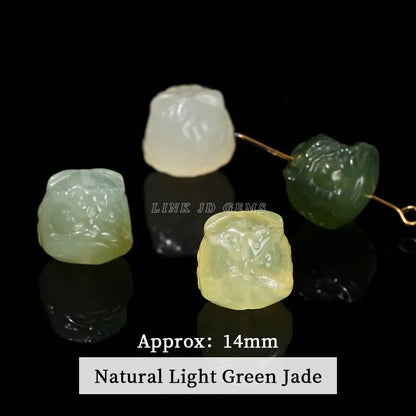 1 Pc Natural Stone Fluorite Obsidian Rock Quartz Carved Lion Head Beads With Hole For Jewelry Making Diy Necklace Bracelet