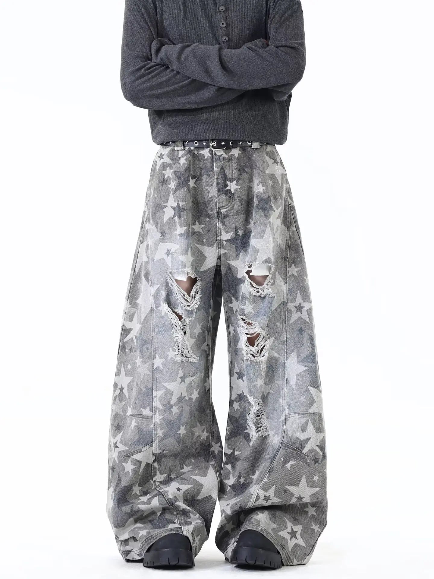 Men's Baggy Jeans Unisex Y2K Trendy Casual Wide Leg Denim Pants High Street Oversize Trousers American Style Streetwear Fashion