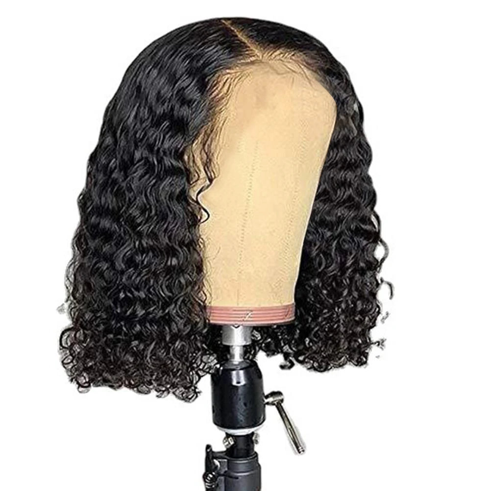 14 inches Short Bob Wigs Deep Wave Rose Net Wigs Short Curly Bob Wig Glueless Machine Made Wigs For Women