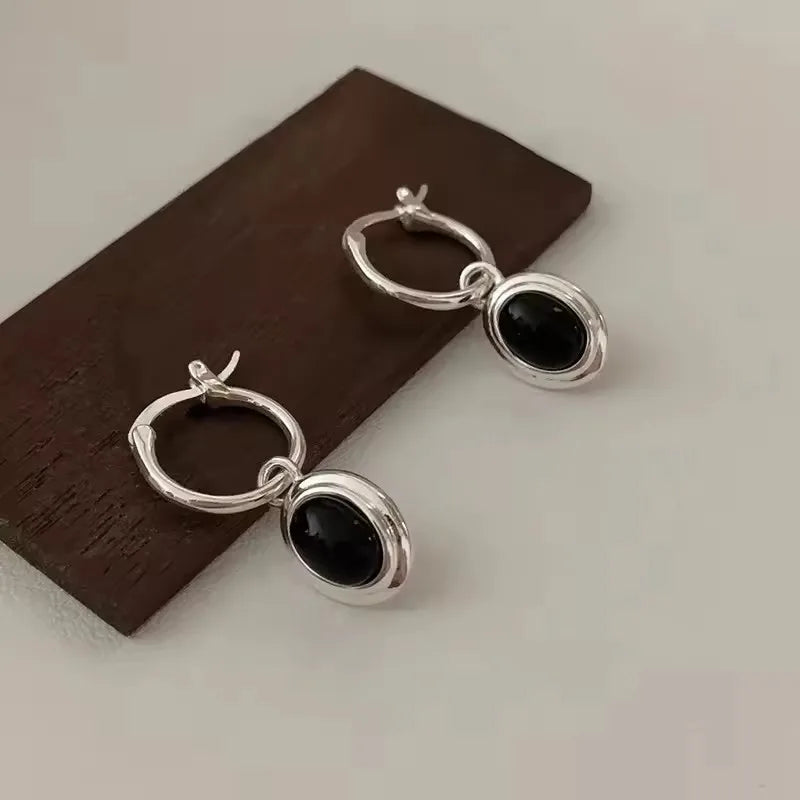 VENTFILLE 925 Sterling Silver Liquid Lava Texture Pearl Earring for Women Design Retro Versatile Jewelry Gift Dropshipping