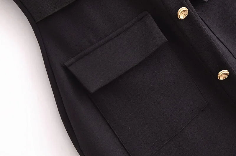 MUJER 2025 Women's Dress Summer Sleeveless Midi Dress Woman Red Black Office Long Dresses for Women Chic Belt Button Dress Women