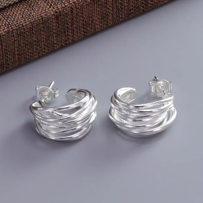 VENTFILLE 925 Sterling Silver Liquid Lava Texture Pearl Earring for Women Design Retro Versatile Jewelry Gift Dropshipping