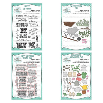 Gnome Garden Add Ons Cutting Dies and Silicone Stamps New Arrivals Wheelbarrow Die Cuts Scrapbooking Craft Supplies Decoration
